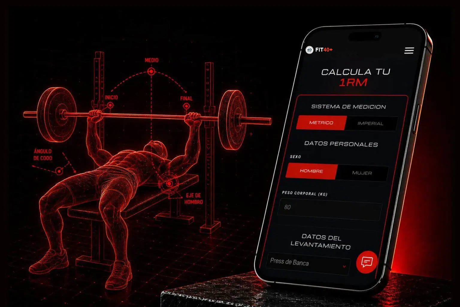 Calcula tu 1RM FIT40+
