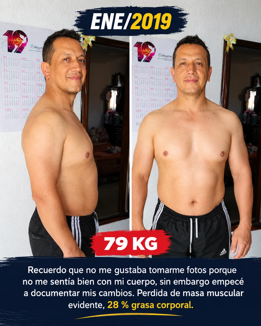 Enero 2019 - 79 kg, 28% grasa corporal